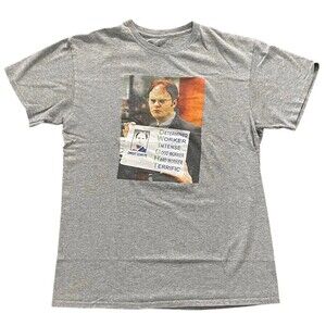 Dwight Shrute Men’s Size M Gray T-shirt The Office Fortnite The Last Mimzy